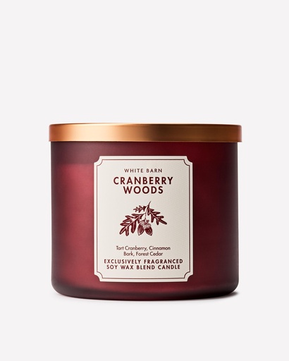 [BB125] Bath and Body Works Cranberry Woods 3-Wick Candle